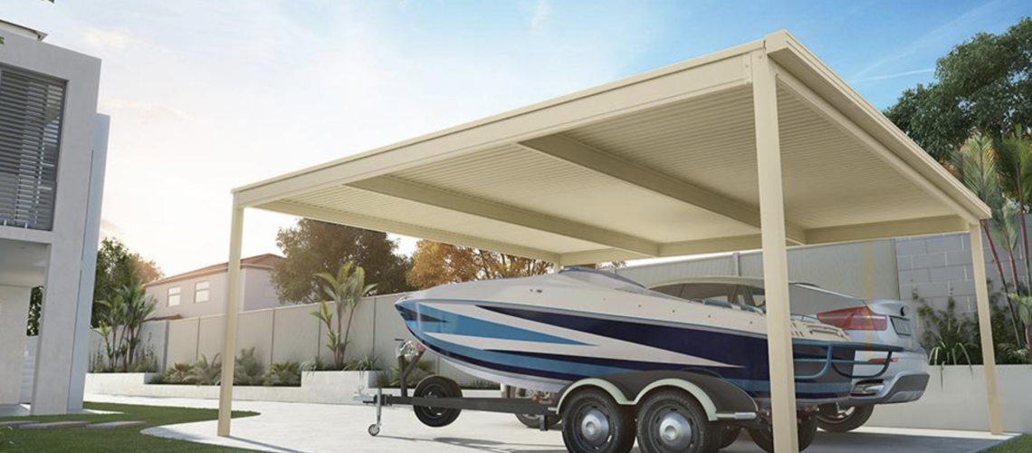 Free standing caravan carport that's also double cyclonic. Boat shelter