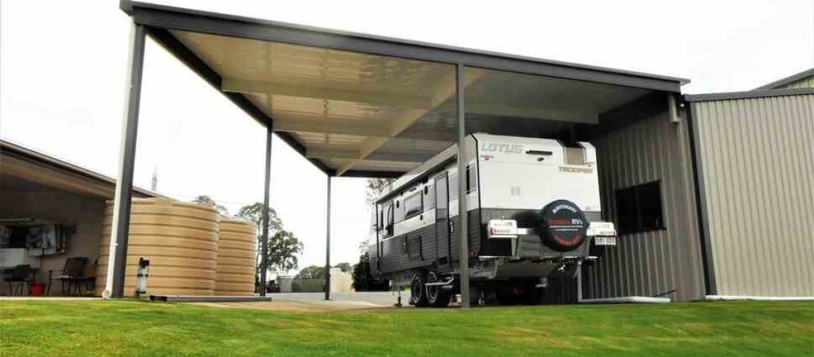 caravan carport, camper trailer cover and boat cover. Roof extension in brisbane, gold coast